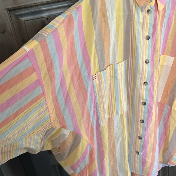 NWT Urban Outfitters BDG Oversized Striped Button Down 100% Cotton Size Small - Picture 2 of 13